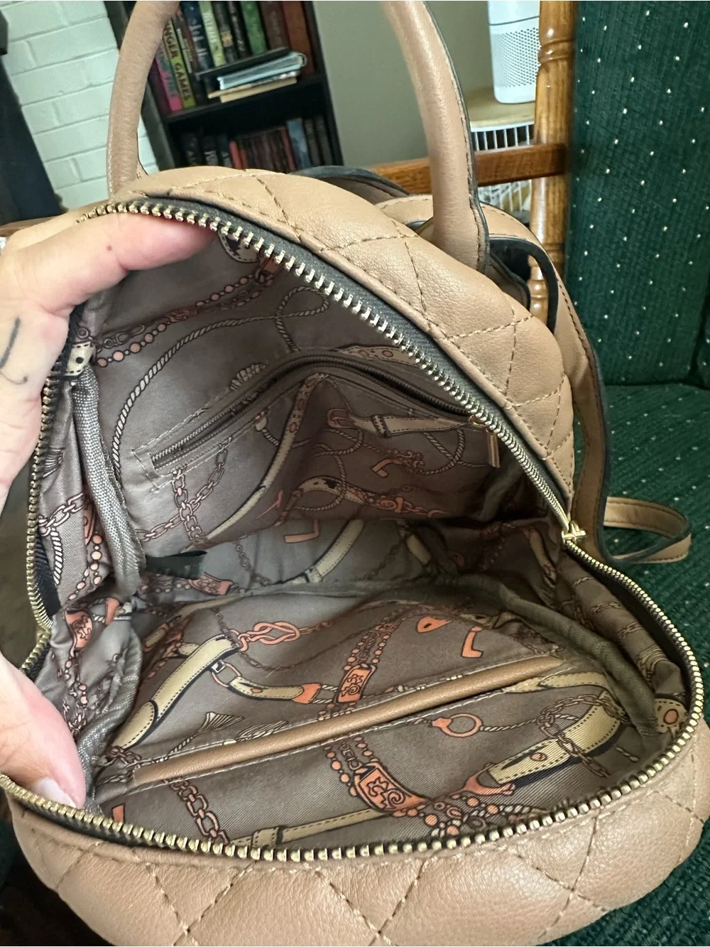 Quilted Mini Backpack - Taupe